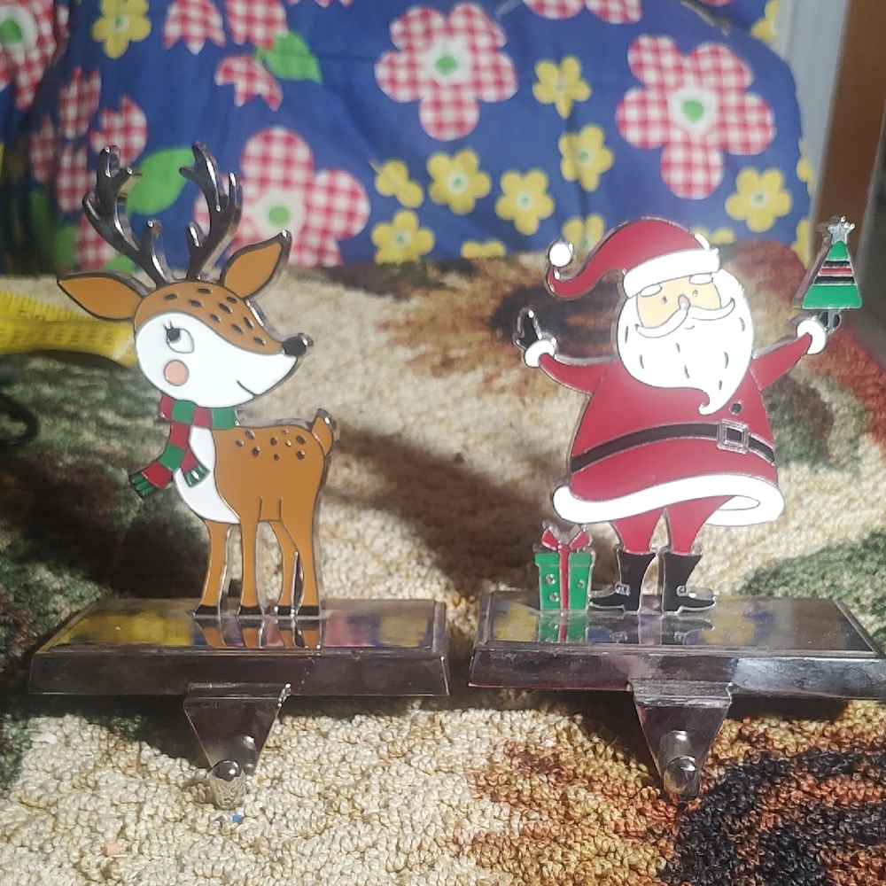 Santa and Reindeer Stocking Holders